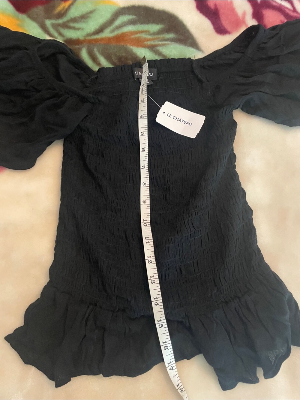 Le Chateau Black Off Shoulder Top Size SP - Picture 9 of 13